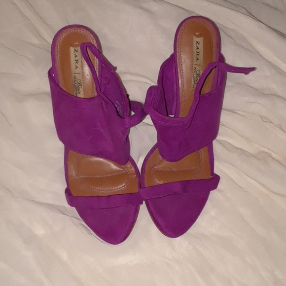 Zara Shoes - Zara Plum colored suede strappy heals
